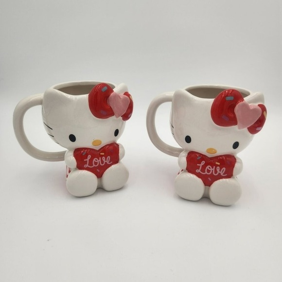 20 OZ 3-D New Hello Kitty 2023 LOVE Mugs Set Perfect Valentine Bridal Gift - Picture 11 of 11